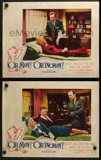 6w961 OH MEN OH WOMEN 2 LCs 1957 great images of Dan Dailey, Ginger Rogers, David Niven!
