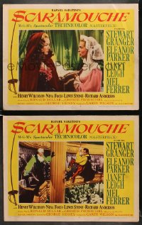 6w974 SCARAMOUCHE 2 LCs 1952 Stewart Granger, Eleanor Parker, Janet Leigh, Mel Ferrer!
