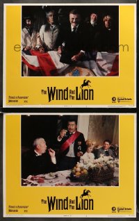 6w996 WIND & THE LION 2 LCs 1975 great images of John Huston, Brian Keith as Theodore Roosevelt!