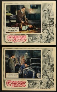 6w098 CONTRABAND SPAIN 8 English LCs 1955 great images of Anouk Aimee, Richard Greene!