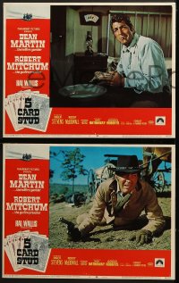 6w027 5 CARD STUD 8 LCs 1968 cowboys Dean Martin & Robert Mitchum, includes cool poker scene!
