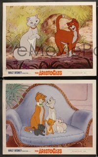 6w693 ARISTOCATS 5 LCs 1971 Walt Disney feline jazz musical cartoon, great cat images!