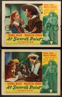 6w739 AT SWORD'S POINT 4 LCs 1952 swashbuckler Cornel Wilde & pretty Maureen O'Hara!