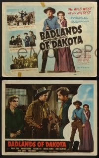6w049 BADLANDS OF DAKOTA 8 LCs R1948 sheriff Robert Stack, Ann Rutherford, Frances Farmer!