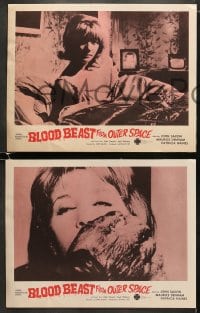 6w741 BLOOD BEAST FROM OUTER SPACE 4 LCs 1966 UFOs invade Earth, creatures snatch sexy girls!