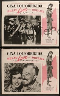 6w742 BREAD, LOVE & DREAMS 4 LCs 1954 sexy Italian Gina Lollobrigida & Vittorio De Sica!