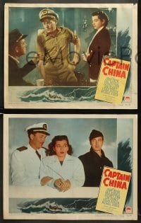 6w084 CAPTAIN CHINA 8 LCs 1950 John Payne, Gail Russell, it takes a man to master a woman!