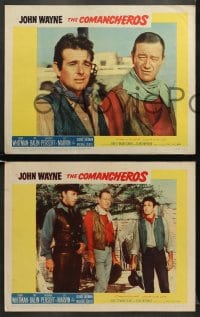 6w745 COMANCHEROS 4 LCs 1961 cowboy John Wayne, Stuart Whitman, directed by Michael Curtiz!