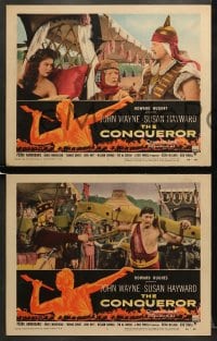6w700 CONQUEROR 5 LCs 1956 great images of tough barbarian John Wayne, directed by Dick Powell!