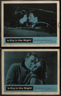 6w105 CRY IN THE NIGHT 8 LCs 1956 how did nice 18 year-old Natalie Wood fall so far!