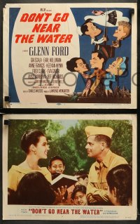 6w122 DON'T GO NEAR THE WATER 8 LCs 1957 Glenn Ford, Gabor, Anne Francis, Jacques Kapralik TC art!