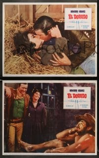 6w702 EL DORADO 5 LCs 1966 John Wayne, Robert Mitchum, directed by Howard Hawks!