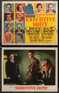 6w139 EXECUTIVE SUITE 8 LCs 1954 William Holden, Barbara Stanwyck, Fredric March, June Allyson!
