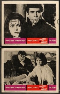 6w152 FIVE MILES TO MIDNIGHT 8 LCs 1963 Le Couteau dans la Plaie, Sophia Loren & Anthony Perkins!