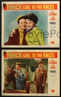 6w825 FRANCIS GOES TO THE RACES 3 LCs 1951 Donald O'Connor & talking mule, horse racing!