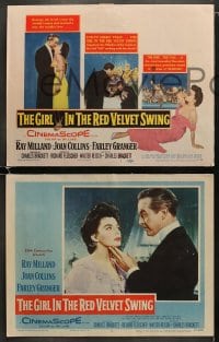 6w173 GIRL IN THE RED VELVET SWING 8 LCs 1955 sexy Joan Collins as Evelyn Nesbitt Thaw, Ray Milland!