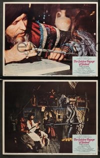 6w709 GOLDEN VOYAGE OF SINBAD 5 LCs 1973 Ray Harryhausen, cool fantasy special effects images!