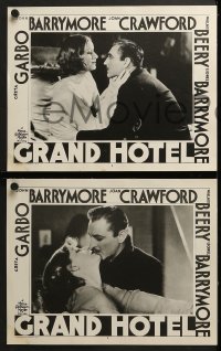 6w571 GRAND HOTEL 7 LCs R1950s Garbo, John & Lionel Barrymore, Crawford, Beery, different!