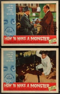 6w832 HOW TO MAKE A MONSTER 3 LCs 1958 teen Frankenstein Gary Conway, Gary Clarke as teen Werewolf!