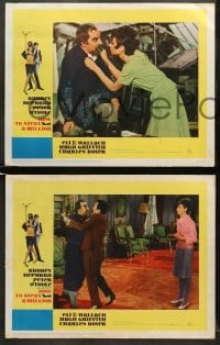 6w833 HOW TO STEAL A MILLION 3 LCs 1966 border art of Audrey Hepburn & Peter O'Toole by McGinnis!