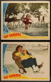 6w834 ICE-CAPADES 3 LCs 1941 great images of James Ellison & pretty Dorothy Lewis!