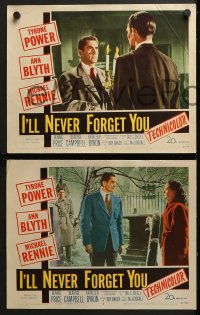6w712 I'LL NEVER FORGET YOU 5 LCs 1951 great images of Tyrone Power and gorgeous Ann Blyth!