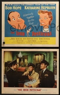 6w228 IRON PETTICOAT 8 LCs 1956 w/great tc art of Bob Hope & Katharine Hepburn hilarious together!