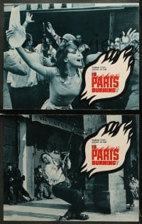 6w229 IS PARIS BURNING 8 LCs 1966 Rene Clement's Paris brule-t-il, World War II all-star cast!