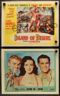 6w230 ISLAND OF DESIRE 8 LCs 1952 sexy Linda Darnell & Tab Hunter in tropical adventure!