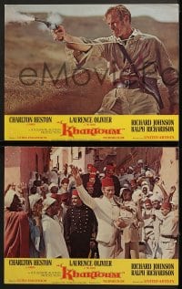 6w248 KHARTOUM 8 LCs 1966 Charlton Heston & Laurence Olivier, North African adventure!