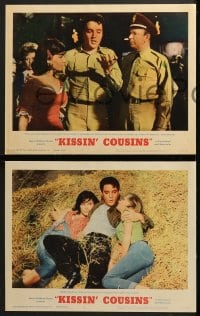 6w254 KISSIN' COUSINS 8 LCs 1964 cool images of hillbilly Elvis Presley and his lookalike Army twin!