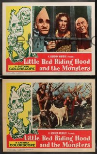 6w273 LITTLE RED RIDING HOOD & THE MONSTERS 8 LCs 1964 really wacky, sure to scare little kids!