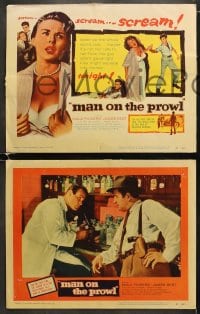 6w292 MAN ON THE PROWL 8 LCs 1957 sexy Mala Powers, James Best, Ted de Corsia, psycho sex killer!