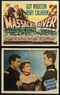 6w297 MASSACRE RIVER 8 LCs 1949 Guy Madison & Rory Calhoun, pretty Carole Mathews, Civil War!