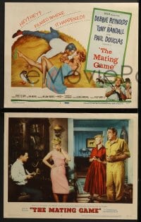 6w300 MATING GAME 8 LCs 1959 Debbie Reynolds & Tony Randall are fooling around in the hay!