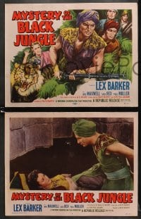 6w328 MYSTERY OF THE BLACK JUNGLE 8 LCs 1955 Lex Barker in India, jane Maxwell, w/ cool tiger tc!