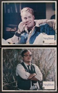 6w659 NEIGHBORS 6 LCs 1981 wacky images of John Belushi, Dan Aykroyd, Cathy Moriarty!