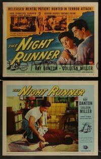 6w336 NIGHT RUNNER 8 LCs 1957 released mental patient Ray Danton romances pretty Colleen Miller!