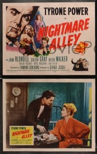 6w337 NIGHTMARE ALLEY 8 LCs R1955 Tyrone Power is a carnival barker whose life goes very wrong!