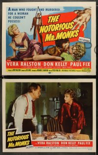 6w340 NOTORIOUS MR. MONKS 8 LCs 1958 a man who fought and murdered for a woman he couldn't possess!