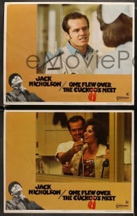 6w348 ONE FLEW OVER THE CUCKOO'S NEST 8 LCs 1975 Jack Nicholson & Louise Fletcher, Milos Forman!
