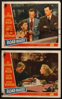 6w850 ROAD HOUSE 3 LCs R1953 Cornel Wilde, Richard Widmark, Celeste Holm, film noir!