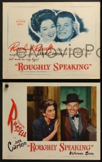 6w409 ROUGHLY SPEAKING 8 LCs 1945 feminist Rosalind Russell has happiness w/2nd husband Jack Carson!