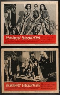 6w410 RUNAWAY DAUGHTERS 8 LCs 1956 AIP bad girls, they called Marla English jailbait!