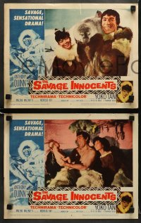 6w786 SAVAGE INNOCENTS 4 LCs 1961 Nicholas Ray, Eskimo Anthony Quinn, Yoko Tani!