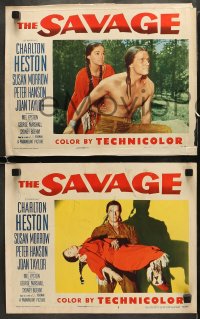 6w414 SAVAGE 8 LCs 1952 Native American Charlton Heston, pretty Susan Morrow!