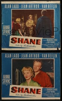 6w858 SHANE 3 LCs 1953 most classic western, great images of Alan Ladd and Brandon De Wilde!