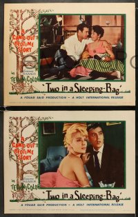 6w504 TWO IN A SLEEPING-BAG 8 LCs 1964 German camp-out romance, Susanne Cramer, Claus Biederstaedt!
