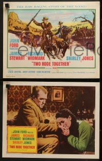 6w507 TWO RODE TOGETHER 8 LCs 1961 James Stewart & Richard Widmark, directed by John Ford!