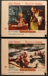 6w867 UNCONQUERED 3 LCs 1947 directed by Cecil B. DeMille, Gary Cooper, Paulette Goddard!